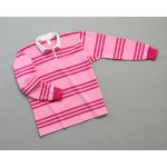 Wms Track Stripe Rugby Pink Hot Pink